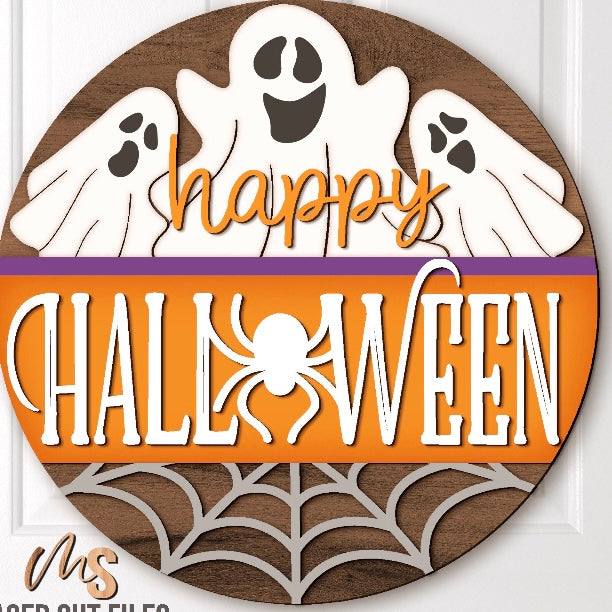 2125 - Ghost + Spiderweb Halloween