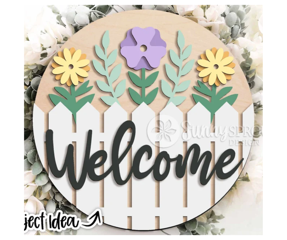 3D PROJECT - Welcome w/fence & Flowers
