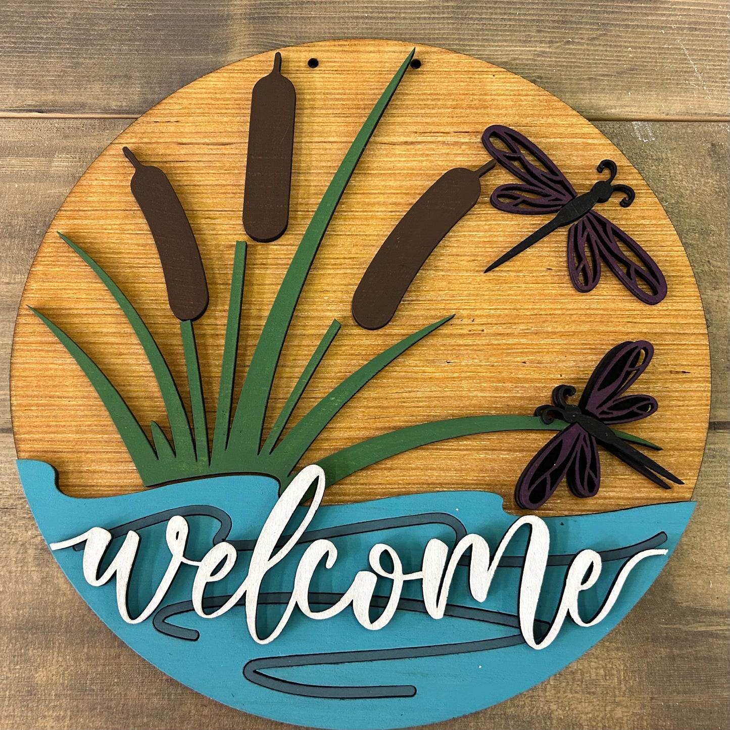3D PROJECT - Cattails & Dragonfly Welcome