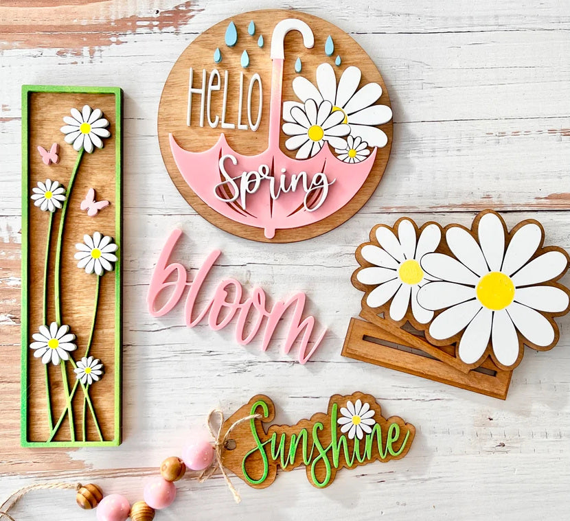 3D PROJECT - Tiered Tray Decor - Spring Daisy
