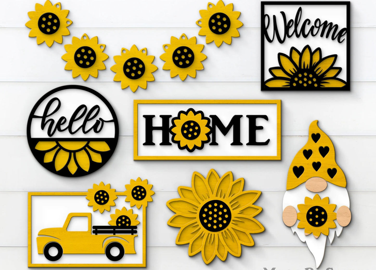 3D PROJECT - Tiered Tray Decor - Sunflower