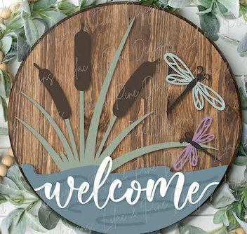 3D PROJECT - Cattails & Dragonfly Welcome